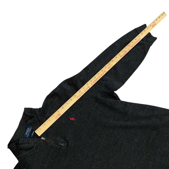 Polo Ralph Lauren Men XL Pullover Estate Rib 1/4 Zip Black Sweater Mock Neck - Picture 11 of 14